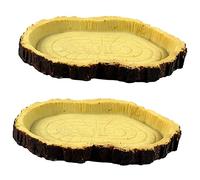 HAPINARY 2pcs Reptile Food Bowl Tortoise Gecko Snake Water Dish Terrarium Feeder