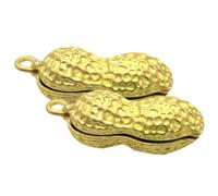 HAPINARY 2pcs Retro Delicate Copper Pendant Charms Peanut Shape DIY Hanging Decorations for Bag Pendant Accessories