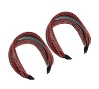 HAPINARY 2pcs Retro Wide Braided Fabric Headbands for Women, Portable Hairbands with Wide Brim Protection, Stylish Hair Decor for Parties and Outdoor Use