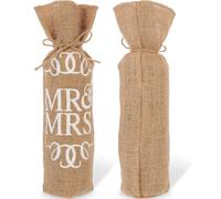 HAPINARY 2pcs Reusable Linen Wedding Wine Bag with Great Bearing Ability, Rustic Stylish Bottle Wrap Bag for Wedding Day Gifts and Gift for Friends and Families