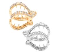 HAPINARY 2pcs Rhinestone Claw Hair Clips for High Ponytail Shark Hair Accessories for Women and Teens Charming Bun Decoration for Everyday Use