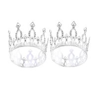 HAPINARY 2pcs Rhinestone Crown Headband for Bride Women and Lightweight Comfortable Wedding Tiara Hair Accessories with Shimmering Sparkling Rhinestones for Bridal Birthday Prom and Party