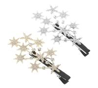 HAPINARY 2pcs Rhinestone Star Hair Clips Luxury Metal Duckbill Clips for Women Elegant Bangs Hairstyle Accessories Suitable for Fine Hair Silver and Gold