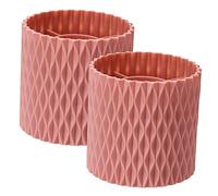 HAPINARY 2pcs Rotatable Makeup Brush Buckets Modern Geometric Brush Organizer Large Capacity Pen Holder Desktop Makeup Pen Organizer Compact for Bathroom Office