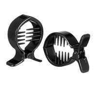 HAPINARY 2pcs Round Toothed Hair Claw Clip for Updo and Ponytail Strong Hold Accessory for Women Stylish Black Design for Parties and Everyday Use