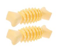 HAPINARY 2pcs Safe Puppy Teething Toy Molar Chew Playthings for Dogs Fish Bone Design for Training and Correcting Chewing Habits Easy to Clean and Maintain