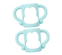 HAPINARY 2pcs Silicone Bottle Handles Fit for Wide Mouth Feeding Bottles Durable and Safe Grip for Easy Handling Parents Shallow Blue