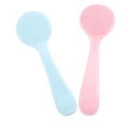 HAPINARY 2pcs Silicone Manual Facial Cleansing Brush for Deep Pore Cleaning and Makeup Removal Soft Small Face Scrubber Exfoliator for Gentle Skin Care Suitable for All Skin Types Blue and