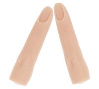 HAPINARY 2pcs Silicone Nail Practice Hand Model with Movable Joints and Deformation Resistance, Beige Mannequin Fake Fingernails for Personal and Professional Use, for Beginners Nail