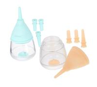 HAPINARY 2pcs Silicone Pet Nursing Bottle Kit with Flow Soft Silicone Nipples for Newborn Puppies Kittens Rabbits Clean Milk Feeder for Small Animals Blue Yellow