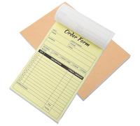 HAPINARY 2pcs Small Business Order Form Receipt Book with Carbonless Duplicate Pages, 14x21cm 2-Part Invoice Pad with Paper Backing and Order Management