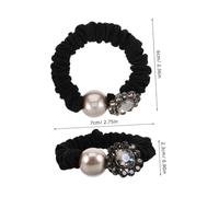 HAPINARY 2pcs Sparkly Rhinestone Hair Scrunchies with Elegant Flower Design Crystal Ponytail Holders for Women and Decorative Bling Hair Accessories and Occasions