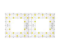 HAPINARY 2pcs Square Sewing Rulers Pvc Quilting Templates with Slotted Design for Tailor Dressmakers, Lightweight Acrylic Fabric Cutting Rulers for DIY Patchwork and Pattern Making