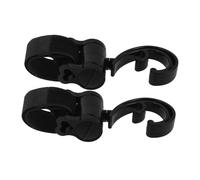 HAPINARY 2pcs Stroller Hooks Baby Stroller Hanging Bag Clips Strong Double Hook Black for Shopping Cart Purse Bag Holders Multi-use Accessories