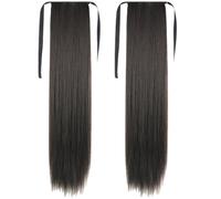 HAPINARY 2pcs Synthetic Straight Ponytail Hair Extension for Women and Adding Volume with Smooth Texture, Ideal for Dates
