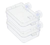 HAPINARY 2pcs Transparent Reptile Food and Water Feeder Bowls Cups Anti-escape Design for Tortoise Lizard Gecko and Chameleon