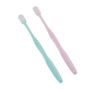 HAPINARY 2PCS Ultra-Soft Micro-Nano Toothbrushes for Sensitive Gums Manual Gum Care Brushes for Adults Portable Pink and Sky-Blue with Comfortable Non-Slip Grip and Flexible Design