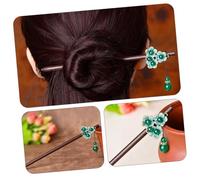 HAPINARY 2pcs Vintage Chinese Hair Chopsticks Ebony Hairpins for Women to Thick Hair Smooth Edges Elegant Bead Hairpins for Everyday