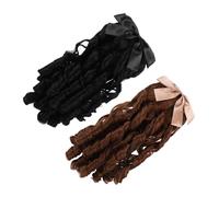 HAPINARY 2pcs Vintage Curly Ponytail Wig for Women Long Synthetic Hairpiece with Insert Comb Natural Look Faux Hair Extensions for Cheongsam Cosplay and Party Use and Comfortable