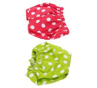 HAPINARY 2pcs Washable Reusable Small Pet Diapers for Guinea Pigs and Squirrels with Absorbent Leakproof Pads, Adjustable Medium Size Red and Green Dots, Suitable for Outdoor Use