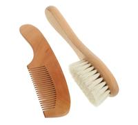 HAPINARY 2pcs Wooden Comb and Brush Set Detangler Shower Brush for Boys and Girls Massager for Toddlers