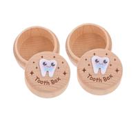 HAPINARY 2pcs Wooden Tooth Keepsake Box for Boys Childsafe Multipurpose Lost Tooth Holder with Modern Minimalist Design Hair Lock and Jewelry Storage Box