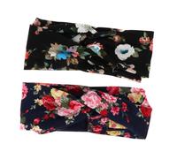 HAPINARY 2Pcs Yoga Headbands for Women Breathable Rose Print Knotted Hair Sweatbands Soft Elastic Non Slip Sweat Wicking Bands for Fitness Workout Running and Everyday Use
