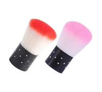 HAPINARY 2sets Nail Brush Set Hard Bristles Nail Art Brush Cleaning Tool Prepping Manicure Dust Removal 2pcs*2