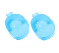 HAPINARY 2sets Nail Soak Tray Manicure Soak Bowl Dip Powder Remover Bowl Hand Plastic Nail Care Tool 2pcs*2