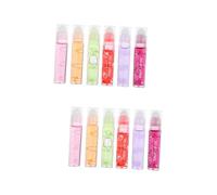 HAPINARY 2sets Squeeze Lip Gloss Roller Ball Lip Moisturizing Pomade Protector for Girls Portable Fruit Balm Set 6pcs*2