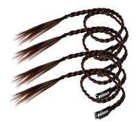 HAPINARY 2sets Synthetic Curly Braiding Hair Extensions Long Ponytail Extension Hair Piece Braided Wig Heat-resistant Fiber 4pcs*2