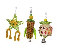 HAPINARY 3 Pcs Parrot Chewing Plastic Bite for Small Birds Pet Plaything Teeth Grinding for Parakeets Cockatiels and Parrots to Keep Entertained and Skillful Random Color