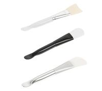 HAPINARY 3 Pcs Silicone Facial Mask Applicator Tools for Skincare DIY Mud Mask Stirring and Applying Soft Comfortable Material with Convenient Handle Random Black White Colors Random Color