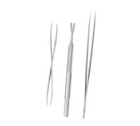 HAPINARY 3 Pcs Stainless Steel Pet Hair Cleaning Tools with Anti-skid Ergonomic Handle for Dogs and Cats Includes Shovel Pointed and Wide Tip Tweezers for Precise Flea and Hair Removal