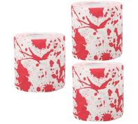HAPINARY 3 Rolls Halloween Horror Bloodstain Pattern Toilet Paper Roll for Bathroom Printed Toilet Paper for Halloween Party Supplies