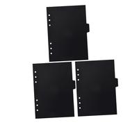 HAPINARY 3 Sets Refillable Notebook Divider Pages Black PP Planner Inserts for Ring Binder Organizers Replacement Index Tabs for Project Notebooks and Journals