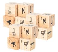 HAPINARY 3 Sets Wooden Exercise Dice for Home Use, Lightweight and Easy to Grip Workout Game Dice, for Fitness Training and Physical Education