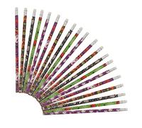 HAPINARY 30Pcs Halloween Patterned Colored Pencils for Portable Student Writing and Drawing Pencils with Eraser Ergonomic Non Toxic Design for School Birthday and