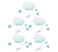 HAPINARY 30pcs Miniature Resin Fake Ice Cubes for Dollhouse and Aquarium, Realistic Blue Ice Blocks with Easy Placement, for Christmas and Arctic Landscape Miniature Scenery Decoration