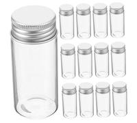 HAPINARY 30pcs Small Clear Glass Test Tubes with Leakproof Caps Transparent Vials for Secure Sample Containment Sealed Glass Bottles for Medicine Travel and Laboratory Use