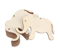 HAPINARY 30pcs Wood Elephant Slices Graffiti Tags Blank for Graffiti Fit for Present Wrapping with Jute Twine Beige Elephant Shape for Labeling and Home Decor Crafts