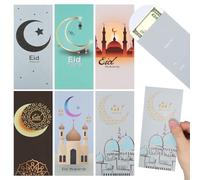 HAPINARY 36pcs Eid Mubarak Greeting Card Envelopes Set with 6 Designs Each, Paper Money Storage Envelopes for Muslim Festival and Ramadan Giving
