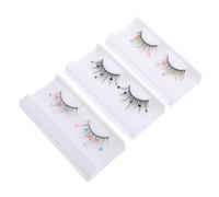 HAPINARY 3pairs Decorative False Eyelashes Sequin Lashes for Cosplay Parties and Special Occasions Includes Butterfly Flower and Heart Designs