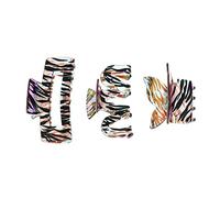 HAPINARY 3pcs Acrylic Hair Claw Clips Zebra Print Gradient Color Hair Jaw Clamps with Slip Teeth for Women Comfortable Everyday Use