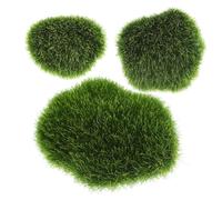 HAPINARY 3pcs Artificial Mossy Stone Decorations for Garden Bonsai and Fish Tank Realistic Simulation Rocks for Outdoor Landscaping Faux Moss Rock for Home Photo Props and Micro Landscape