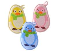 HAPINARY 3pcs Baby Bath Scrubber Set Exfoliating Bath Towel Mixed Colour Convenient Baby Shower Tools Rich Foaming Skin-Friendly Polyester