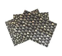 HAPINARY 3pcs Black Santa Wrapping Paper with Metallic Gold Foil Snowflake Christmas Tree Reindeer Patterns Vintage Holiday Wrap for Elegant Xmas Decoration