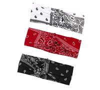 HAPINARY 3pcs Bohemia Printed Headbands Elastic Twine Cross Knot Head Wraps for Women Skincare Festival Hair Accessories
