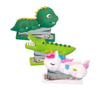 HAPINARY 3pcs Cute Cartoon Mini Stapler Set Portable Handheld Stapler for Office School Includes and Crocodile Designs Compact Fun Desk for Students and Home Use