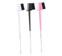 HAPINARY 3pcs Dual-head Eyebrow and Eyelash Brush Set Mixed Colors Double-sided Comb Makeup Tool for Precise Eyebrow Grooming and Eyelash Styling